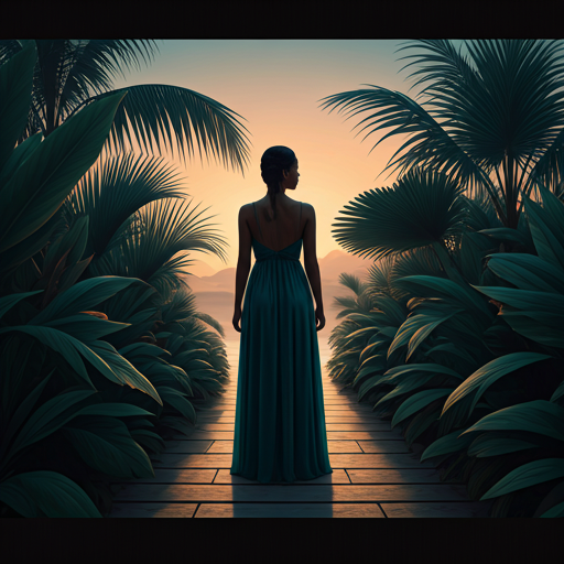 Teal maxi dress editorial